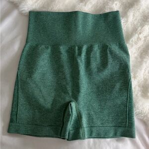 High-Waisted Green Women's Workout Shorts